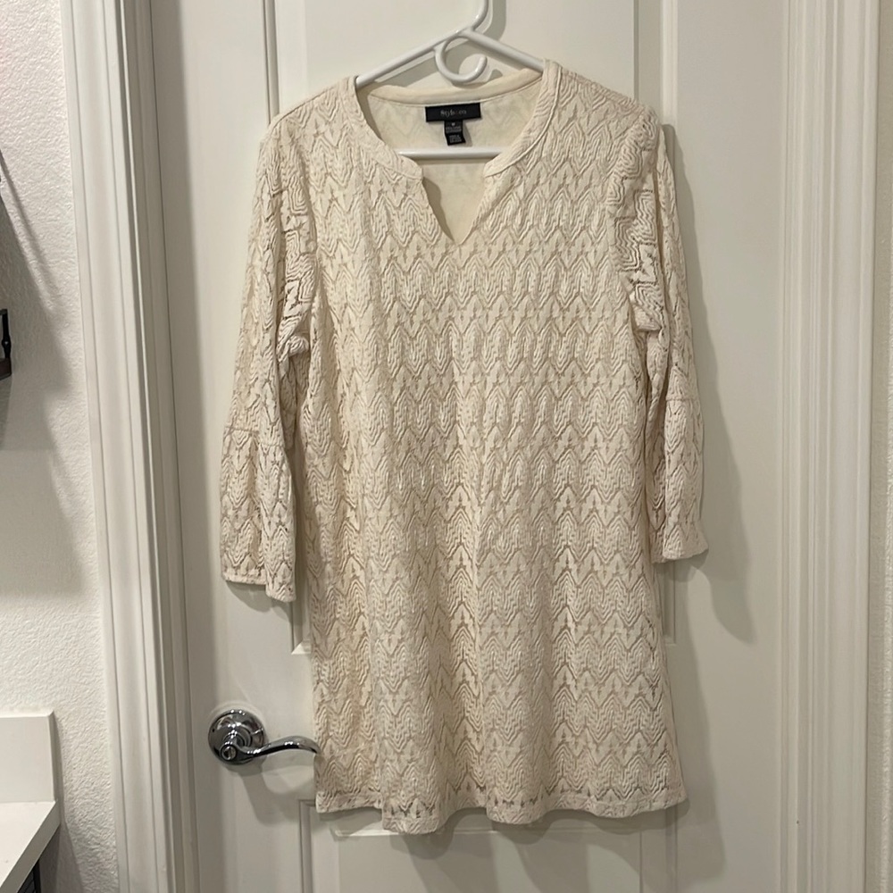 Style and Co mid peplum sleeve dress